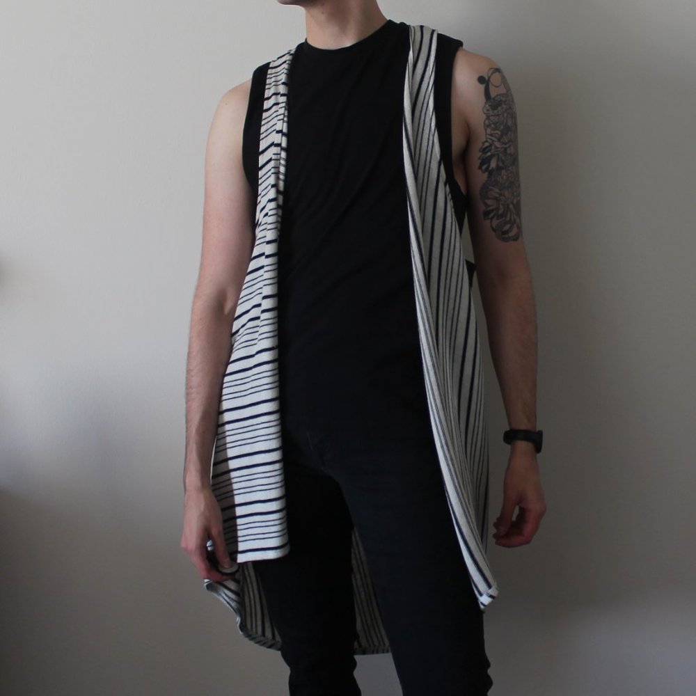 Sunday In Brooklyn Split Pattern Striped Vest - image 5